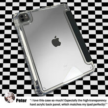 Load image into Gallery viewer, iPad case Folding Stand Transparent Acrylic Hard Tablet Case iPad Cover Casing With Foldable Holder