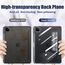 Load image into Gallery viewer, iPad case Folding Stand Transparent Acrylic Hard Tablet Case iPad Cover Casing With Foldable Holder