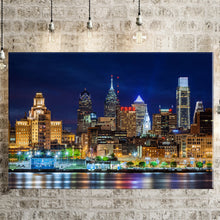 Load image into Gallery viewer, Nightlife in Philadelphia Canvas Painting, Plant Posters And Prints