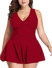 Load image into Gallery viewer, Hot Sale Plus Size Tankini Swimsuits for Women Two Piece Swim Dress Flare Flowy Bathing Suits