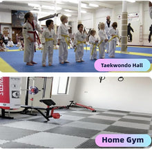 Load image into Gallery viewer, 1x1m Puzzle Exercise Floor Mat, Pack of 2, Interlocking Foam Tiles with Border, Exercise Equipment Mat for Gyms, Yoga, Outdoor Workout