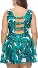 Load image into Gallery viewer, Hot Sale Plus Size Tankini Swimsuits for Women Two Piece Swim Dress Flare Flowy Bathing Suits