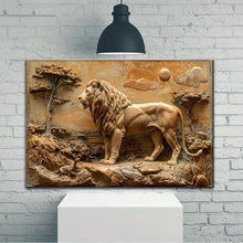 Load image into Gallery viewer, 1pc 2D Wooden Framed Canvas Painting Lion Wall Art Prints For Home Decoration, Living Room & Bedroom, Festival Party Decor, Gifts, Ready To Hang