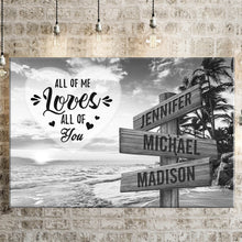 Load image into Gallery viewer, Beach Palm Tree All of Me Loves All of You Multi-Names Premium Canvas Poster