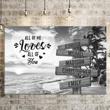 Load image into Gallery viewer, Beach Palm Tree All of Me Loves All of You Multi-Names Premium Canvas