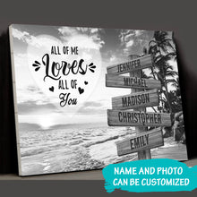 Load image into Gallery viewer, Beach Palm Tree All of Me Loves All of You Multi-Names Premium Canvas