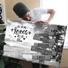 Load image into Gallery viewer, Beach Palm Tree All of Me Loves All of You Multi-Names Premium Canvas