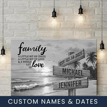 Load image into Gallery viewer, Beach Scenery  A Little Whole Lot of Love Multi-Names Premium Canvas