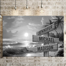 Load image into Gallery viewer, Beach Sunrise Multi-Names Premium Canvas Poster