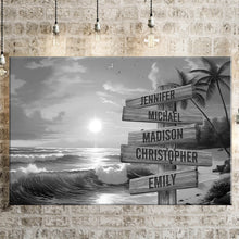 Load image into Gallery viewer, Beach Sunrise Multi-Names Premium Canvas Poster