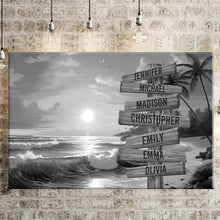 Load image into Gallery viewer, Beach Sunrise Multi-Names Premium Canvas Poster