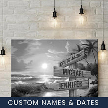 Load image into Gallery viewer, Beach Sunrise Multi-Names Premium Canvas Poster