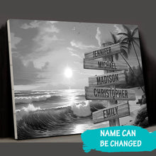 Load image into Gallery viewer, Beach Sunrise Multi-Names Premium Canvas