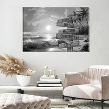 Load image into Gallery viewer, Beach Sunrise Multi-Names Premium Canvas Poster