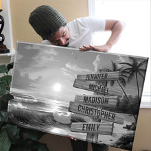 Load image into Gallery viewer, Beach Sunrise Multi-Names Premium Canvas