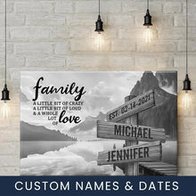 Load image into Gallery viewer, Canyon Dock A Little Whole Lot of Love Multi-Names Premium Canvas Poster