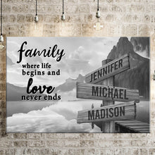 Load image into Gallery viewer, Canyon Dock   Where Life Begins And Love Never Ends Multi-Names Premium Canvas