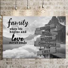 Load image into Gallery viewer, Canyon Dock   Where Life Begins And Love Never Ends Multi-Names Premium Canvas