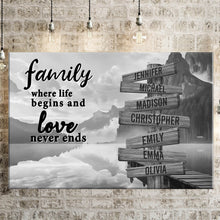 Load image into Gallery viewer, Canyon Dock Where Life Begins And Love Never Ends Multi-Names Premium Canvas Poster