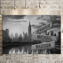 Load image into Gallery viewer, City Sunset Multi-Names Premium Canvas