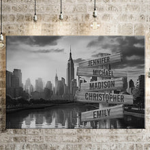 Load image into Gallery viewer, City Sunset Multi-Names Premium Canvas Poster
