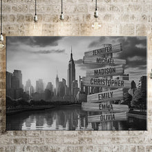 Load image into Gallery viewer, City Sunset Multi-Names Premium Canvas