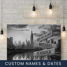 Load image into Gallery viewer, City Sunset Multi-Names Premium Canvas