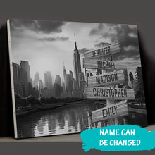 Load image into Gallery viewer, City Sunset Multi-Names Premium Canvas