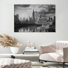 Load image into Gallery viewer, City Sunset Multi-Names Premium Canvas