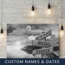 Load image into Gallery viewer, Coast Dusk Multi-Names Premium Canvas