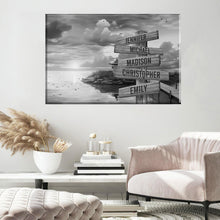 Load image into Gallery viewer, Coast Dusk Multi-Names Premium Canvas
