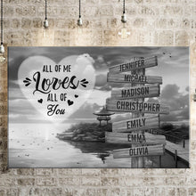 Load image into Gallery viewer, Coast Dusk All of Me Loves All of You Multi-Names Premium Canvas Poster