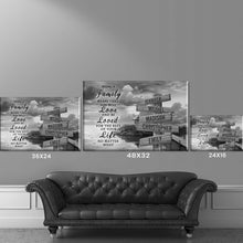 Load image into Gallery viewer, Coast Dusk "Being A Family Means You Will Love And Be Loved" Multi-Names Premium Canvas