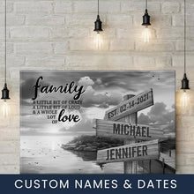 Load image into Gallery viewer, Coast Dusk A Little Whole Lot of Love Multi-Names Premium Canvas
