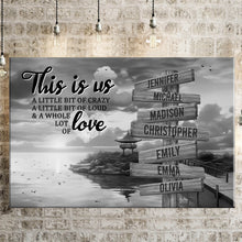 Load image into Gallery viewer, Coast Dusk Personalized "THIS IS US" Multi-Names Premium Canvas