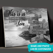 Load image into Gallery viewer, Coast Dusk Personalized "THIS IS US" Multi-Names Premium Canvas Poster