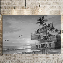 Load image into Gallery viewer, Coconut Palm Beach Multi-Names Premium Canvas Poster