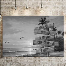 Load image into Gallery viewer, Coconut Palm Beach Multi-Names Premium Canvas Poster