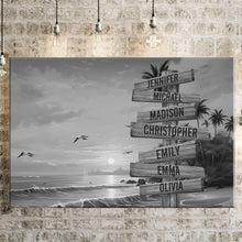 Load image into Gallery viewer, Coconut Palm Beach Multi-Names Premium Canvas Poster