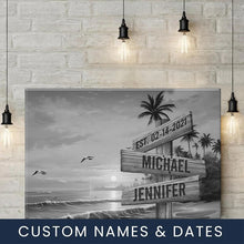 Load image into Gallery viewer, Coconut Palm Beach Multi-Names Premium Canvas