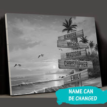 Load image into Gallery viewer, Coconut Palm Beach Multi-Names Premium Canvas Poster
