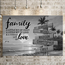 Load image into Gallery viewer, Coconut Palm Beach A Little Whole Lot of Love Multi-Names Premium Canvas Poster