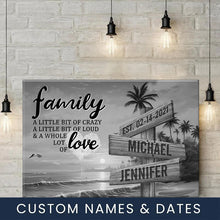 Load image into Gallery viewer, Coconut Palm Beach A Little Whole Lot of Love Multi-Names Premium Canvas Poster