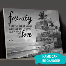 Load image into Gallery viewer, Coconut Palm Beach A Little Whole Lot of Love Multi-Names Premium Canvas Poster