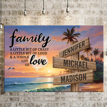 Load image into Gallery viewer, Coconut Palm Beach Color A Little Whole Lot of Love Multi-Names Premium Canvas