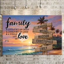 Load image into Gallery viewer, Coconut Palm Beach Color A Little Whole Lot of Love Multi-Names Premium Canvas