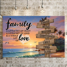 Load image into Gallery viewer, Coconut Palm Beach Color A Little Whole Lot of Love Multi-Names Premium Canvas Poster