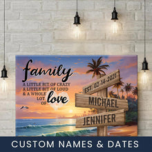 Load image into Gallery viewer, Coconut Palm Beach Color A Little Whole Lot of Love Multi-Names Premium Canvas Poster