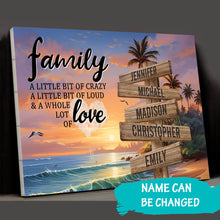 Load image into Gallery viewer, Coconut Palm Beach Color A Little Whole Lot of Love Multi-Names Premium Canvas Poster