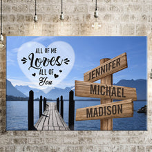 Load image into Gallery viewer, Lake Dock Color All of Me Loves All of You Multi-Names Premium Canvas Poster